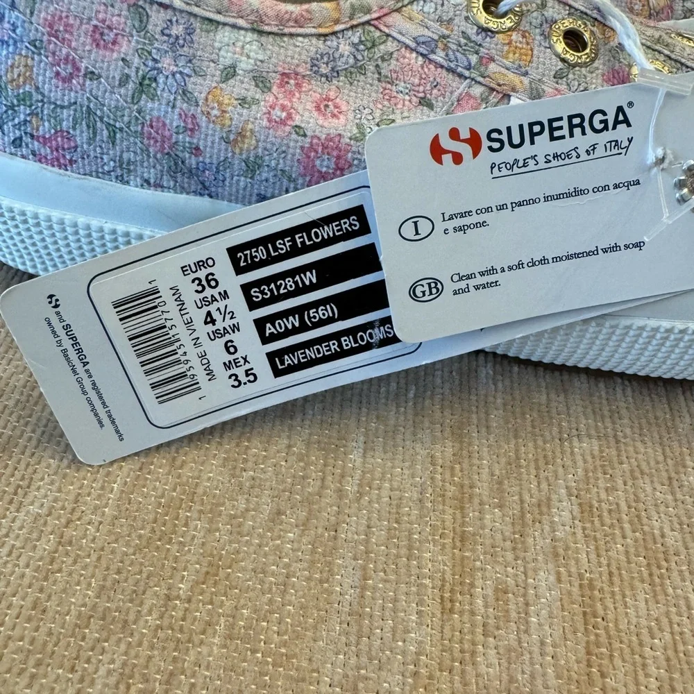 NWT! Superga X LOVESHACKFANCY Floral Canvas Sneakers, sz 4.5 - Picture 6 of 7